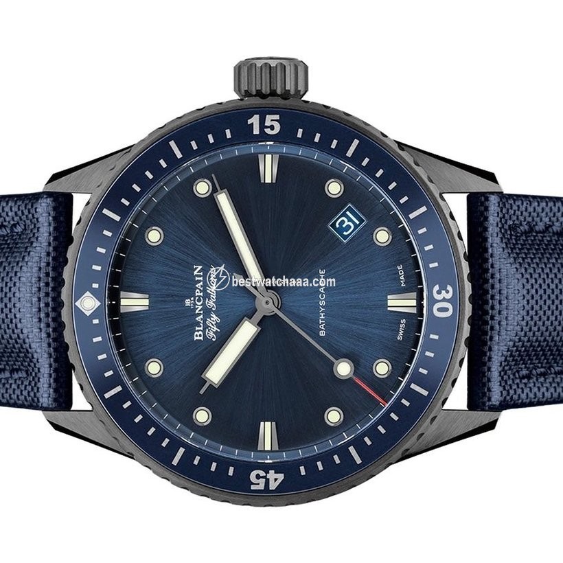 IMG_9086 Blancpain Fifty Fathoms Bathyscaphe Mens watch Unisex Automatic Ceramic 5000-0240-052A 3