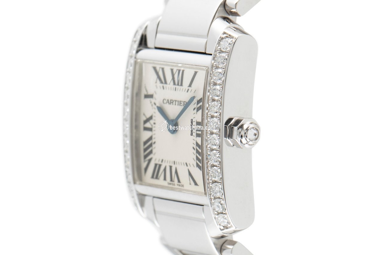IMG_9086 Cartier Tank Francaise Womens watch Quartz White gold 2403 3