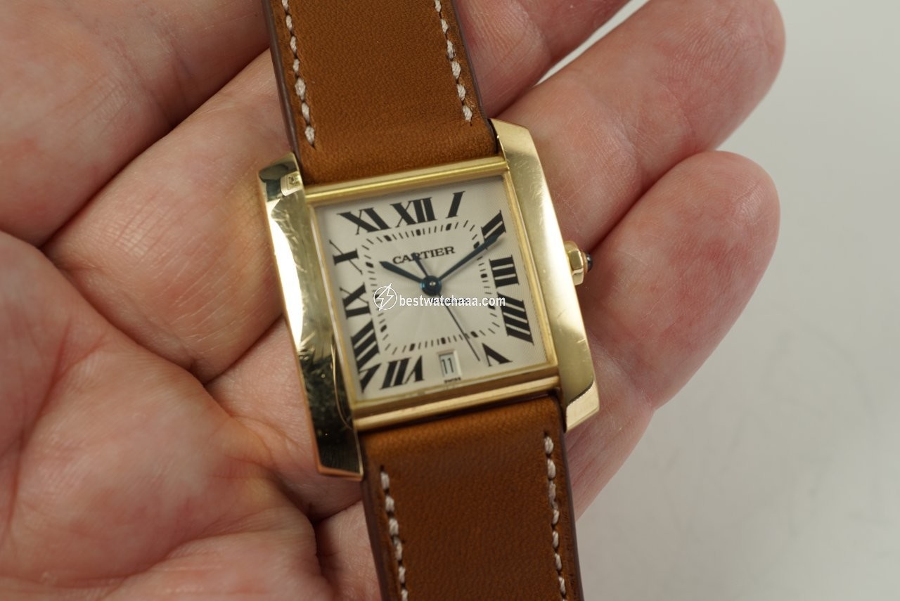 IMG_9086 Cartier Tank Francaise Mens watch Unisex Automatic Yellow gold 1840 3