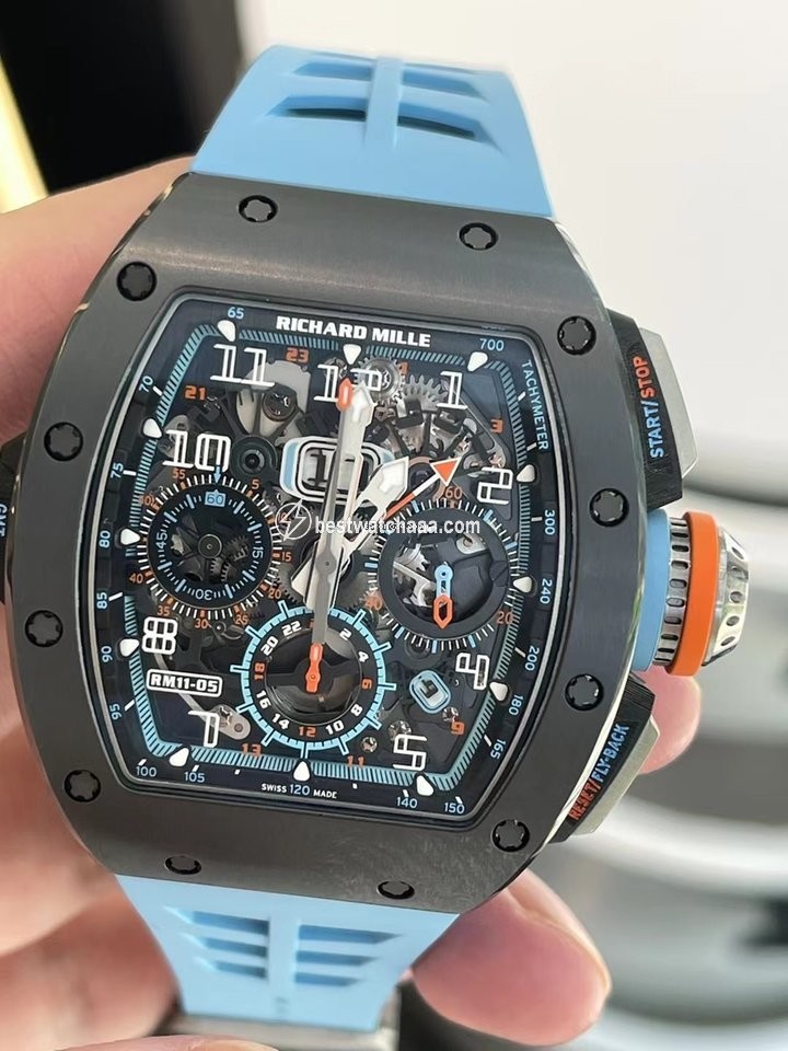 IMG_9086 Richard Mille RM 011 Mens watch Unisex Automatic Carbon RM11-05 Automatic Winding Flyback Chronograph Gmt 3