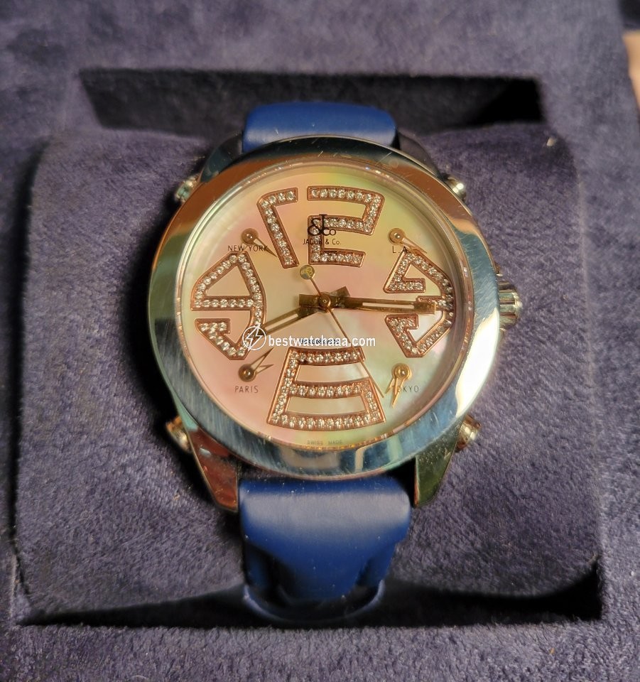 IMG_9086 Jacob & Co. Five Time Zone Mens watch Unisex Quartz Steel A3897 3
