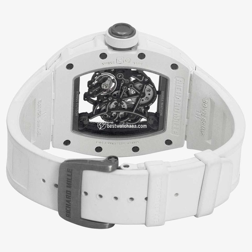 IMG_9086 Richard Mille RM 055 Mens watch Unisex Manual winding Ceramic RM055 TI White Edition 3