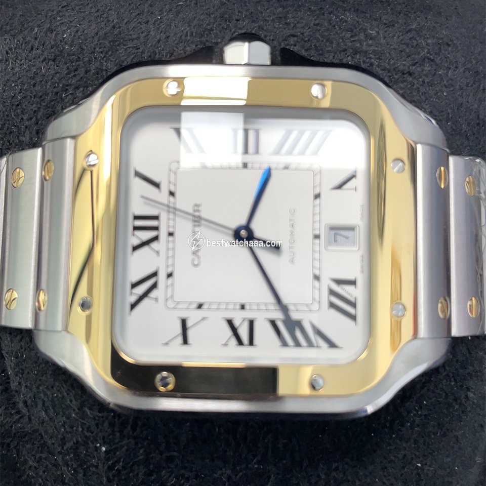 IMG_9086 Cartier Santos Mens watch Unisex Automatic Gold Steel W2SA0006 3