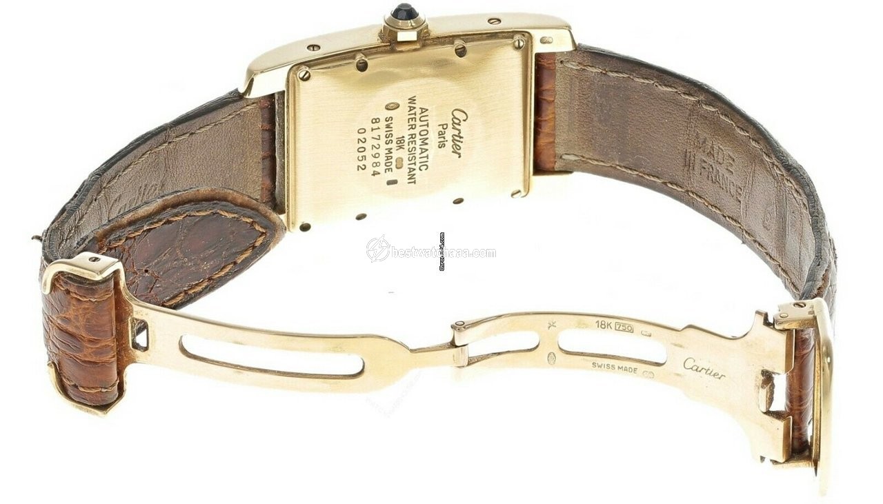 IMG_9086 Cartier Tank Americaine Automatic Yellow gold 02052 3