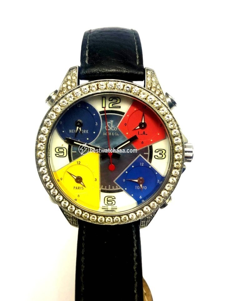 IMG_9086 Jacob & Co. Five Time Zone Mens watch Unisex Quartz Steel JC-4 3