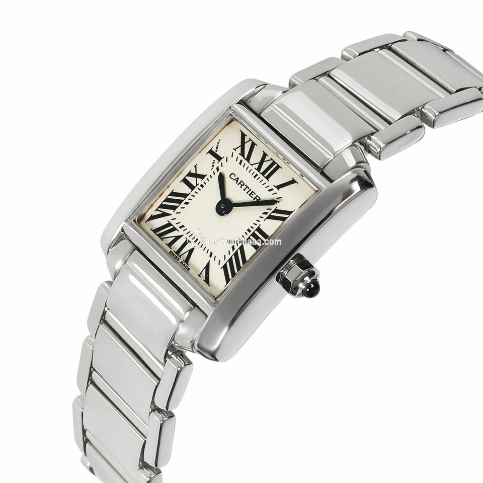 IMG_9086 Cartier Tank Francaise Womens watch Quartz White gold W50012S3 3