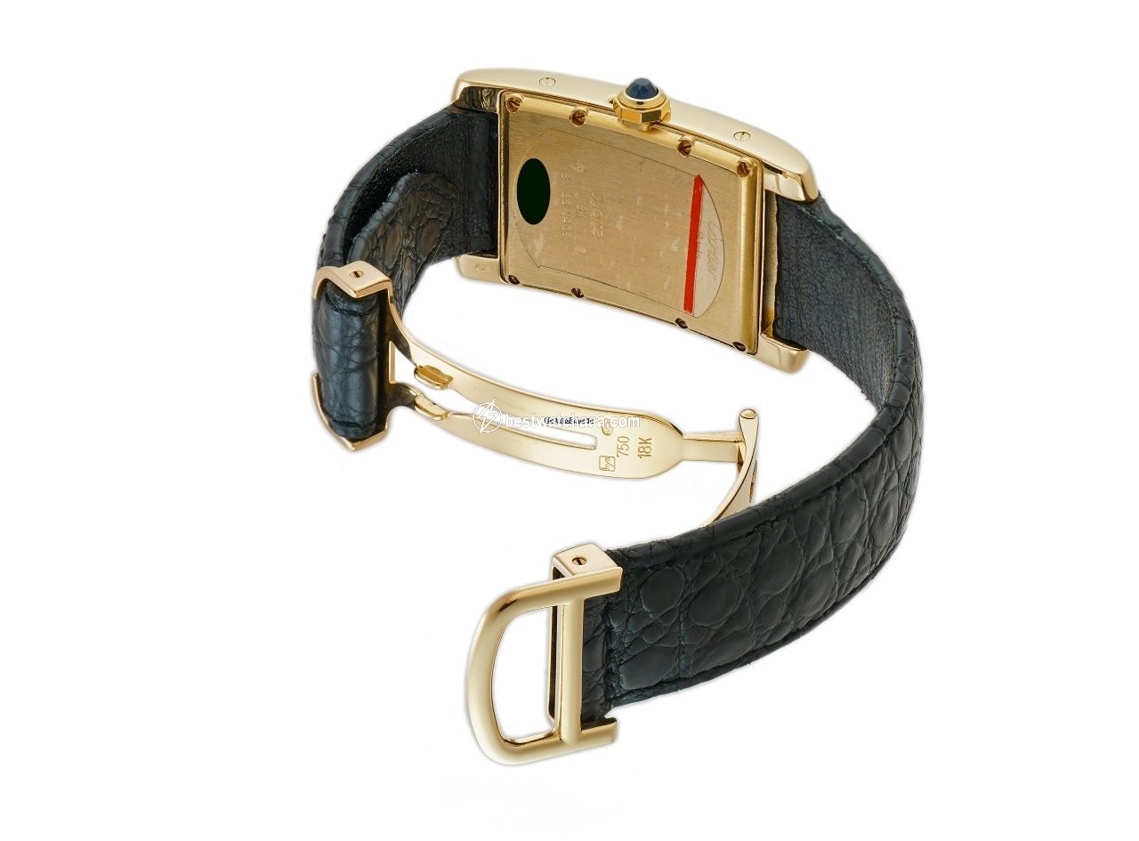 IMG_9086 Cartier Tank Americaine Quartz Yellow gold 819907 3