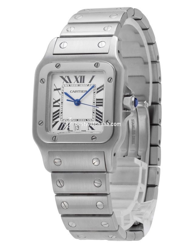 IMG_9086 Cartier Santos Mens watch Unisex Quartz Steel W20025D6 1564 3