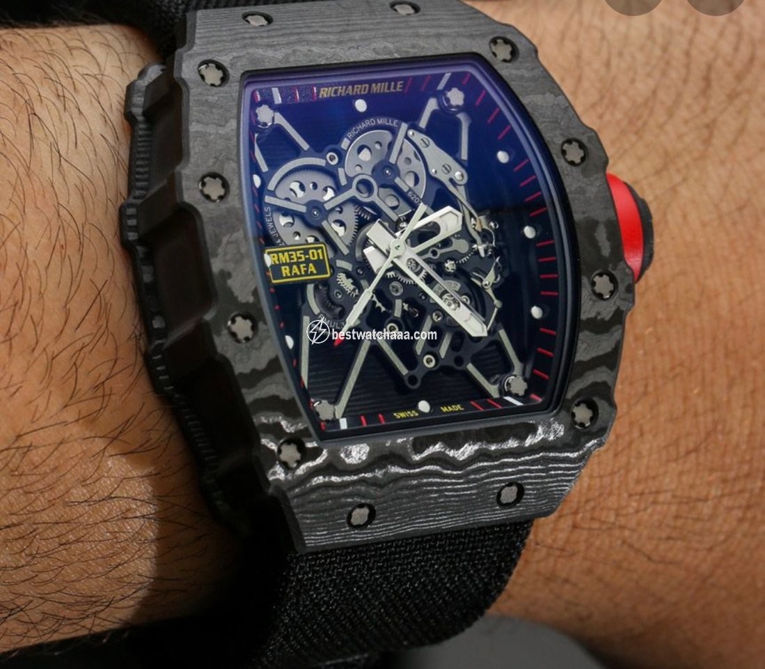 IMG_9086 Richard Mille RM 035 Mens watch Unisex Manual winding Carbon RM35-01 3