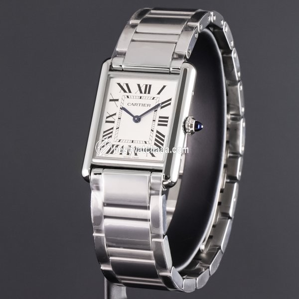IMG_9086 Cartier Tank Mens watch Unisex Quartz Steel WSTA0052 3