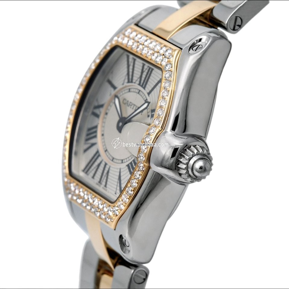 IMG_9086 Cartier Roadster Womens watch Quartz Gold Steel W62026Y4 3