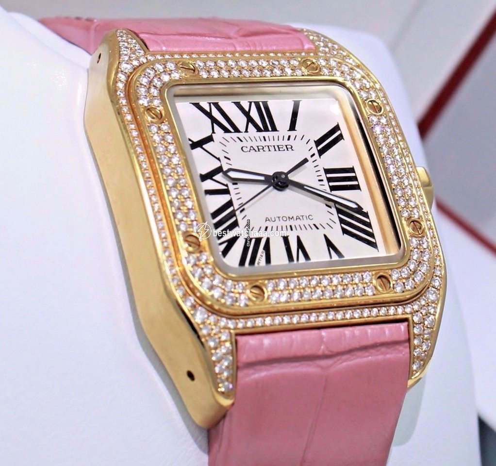 IMG_9081 Cartier Santos 100 Womens watch Automatic Yellow gold WM502051 2880 Replica 4