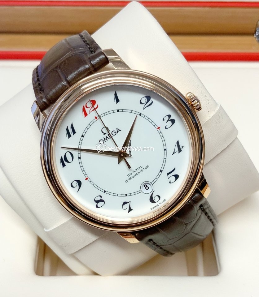 IMG_9081 Omega De Ville Prestige Mens watch Unisex Automatic Red gold 424.53.40.20.04.004 Replica 4