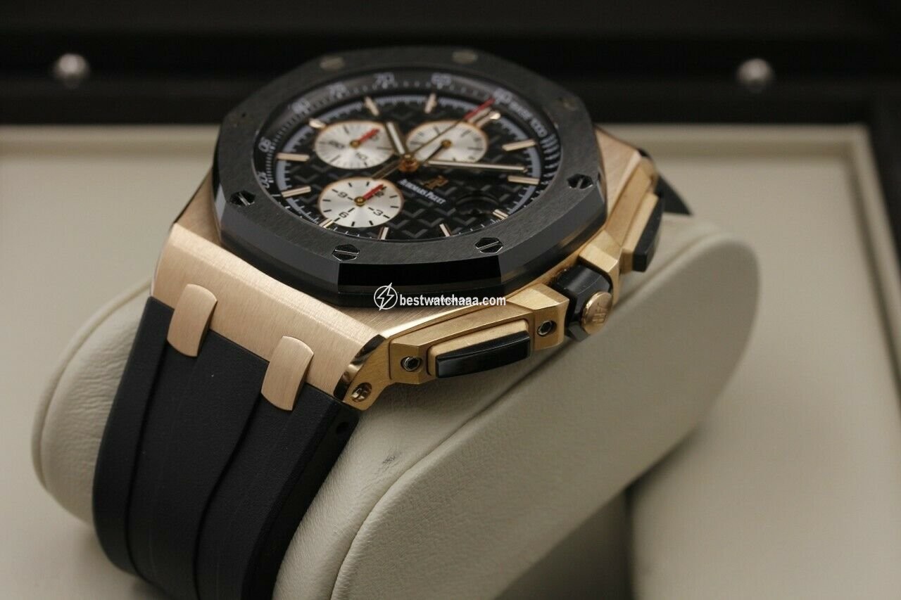 IMG_9081 Audemars Piguet Royal Oak Offshore Chronograph Mens watch Unisex Automatic Rose gold 26400OR.OO.A002CA.01 Replica 4