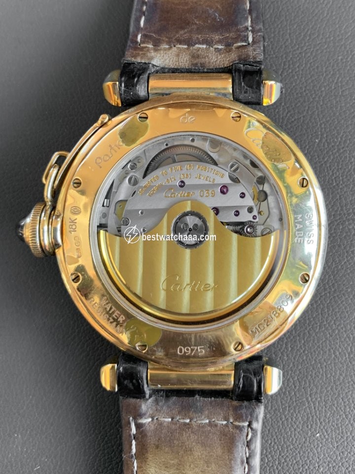 IMG_9081 Cartier Pasha Mens watch Unisex Quartz Yellow gold W3000351 Replica 4