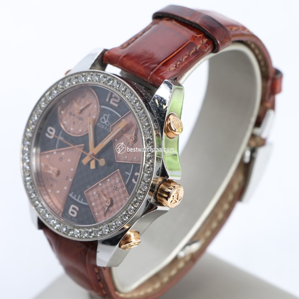 IMG_9081 Jacob & Co. Five Time Zone Mens watch Unisex Quartz Steel JCM115DA Replica 4