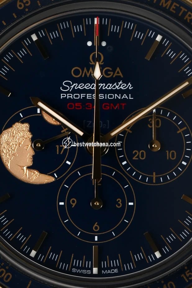 IMG_9081 Omega Speedmaster Professional Moonwatch Mens watch Unisex Manual winding Yellow gold 311.63.42.30.03.001 Replica 4