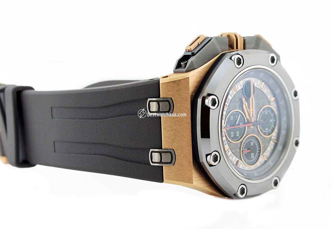 IMG_9081 Audemars Piguet Royal Oak Offshore Chronograph Mens watch Unisex Automatic Rose gold 26568OM.OO.A004CA.01 Replica 4