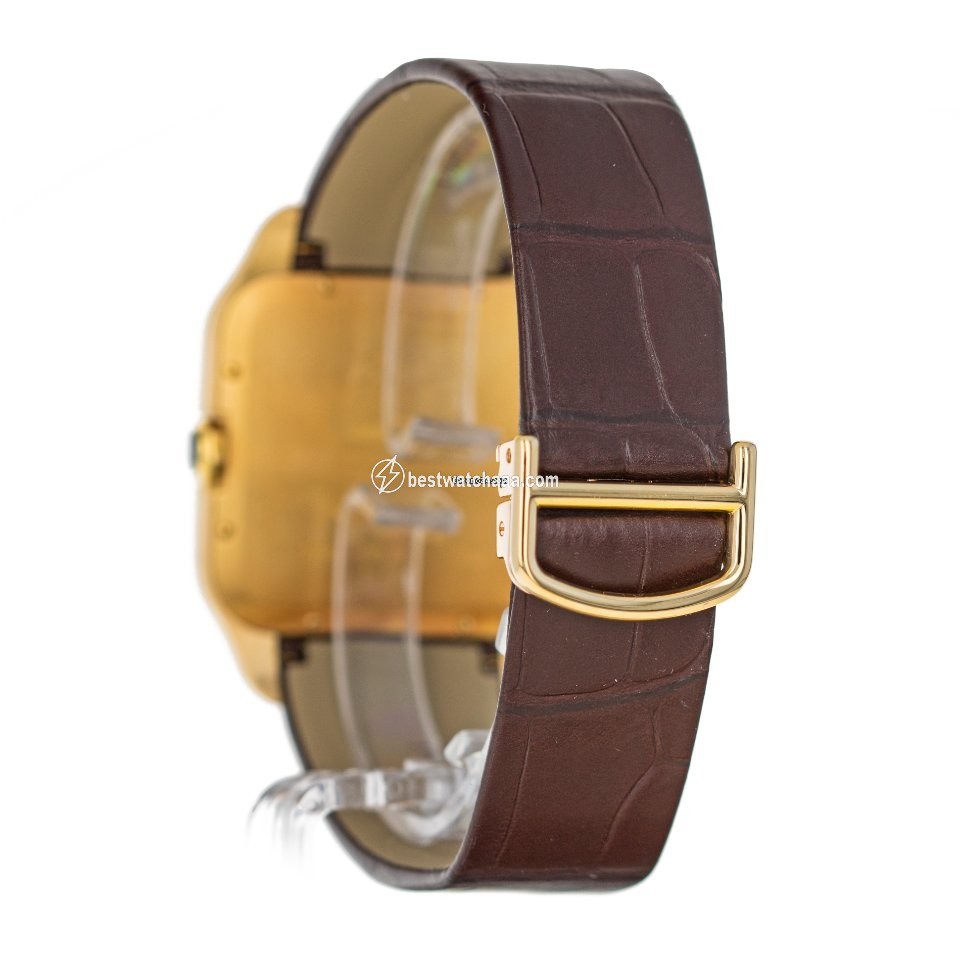 IMG_9081 Cartier Santos Dumont Mens watch Unisex Manual winding Yellow gold 2649 Replica 4