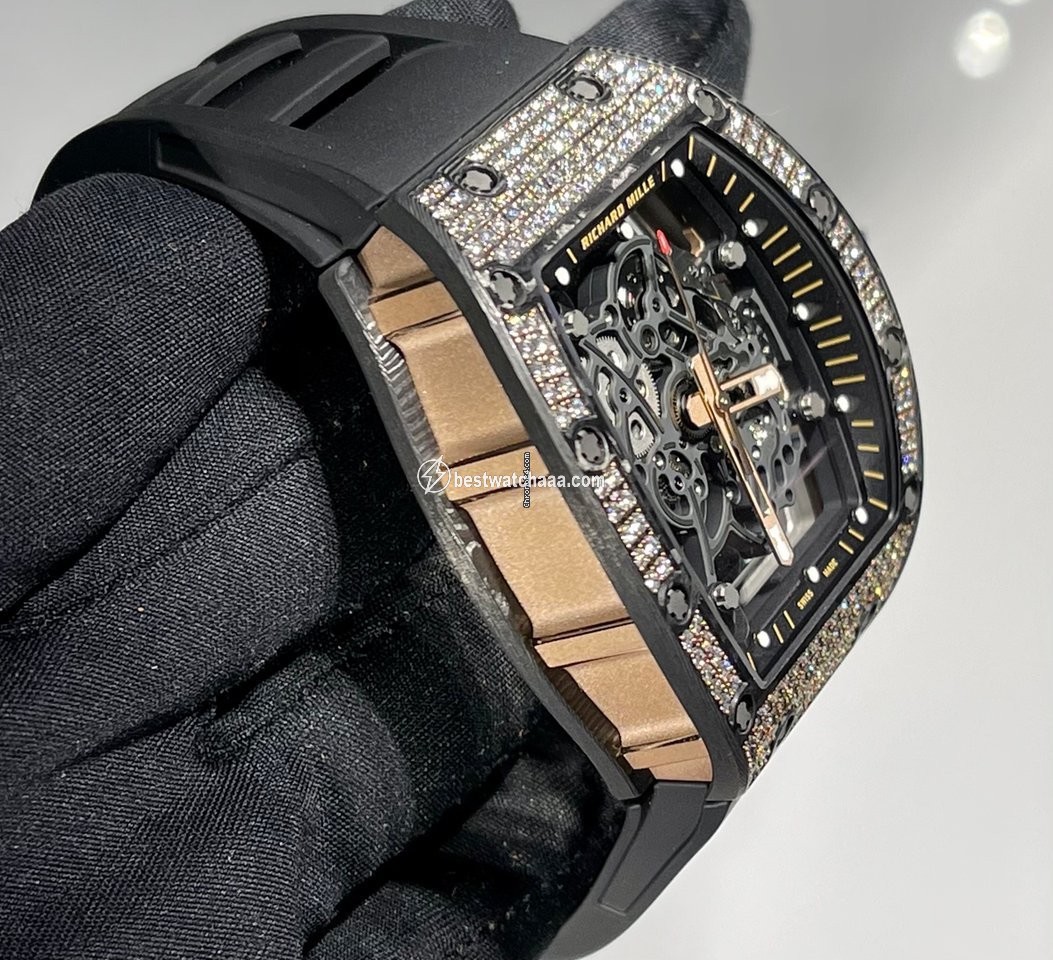 IMG_9081 Richard Mille RM 055 Mens watch Unisex Manual winding Rose gold RM 055 Bubba Watson Replica 4