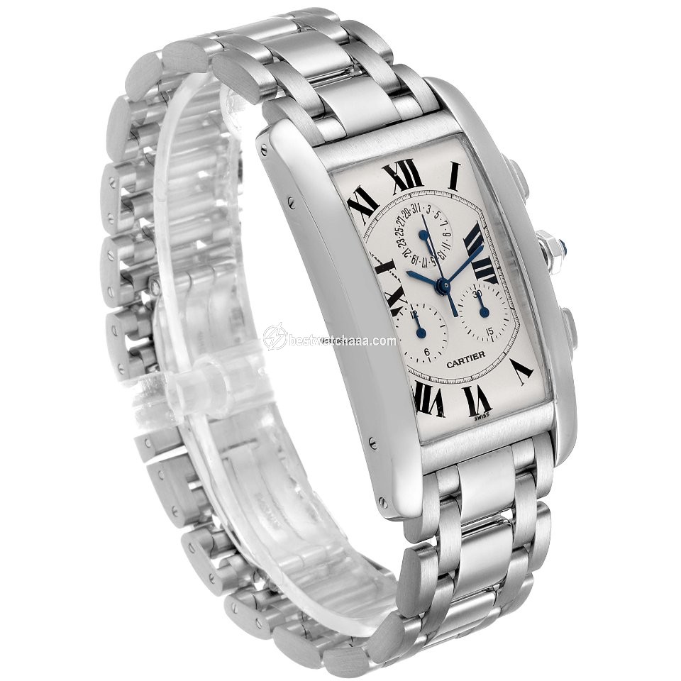 IMG_9081 Cartier Tank Americaine Mens watch Unisex Quartz W26033L1 Replica 4