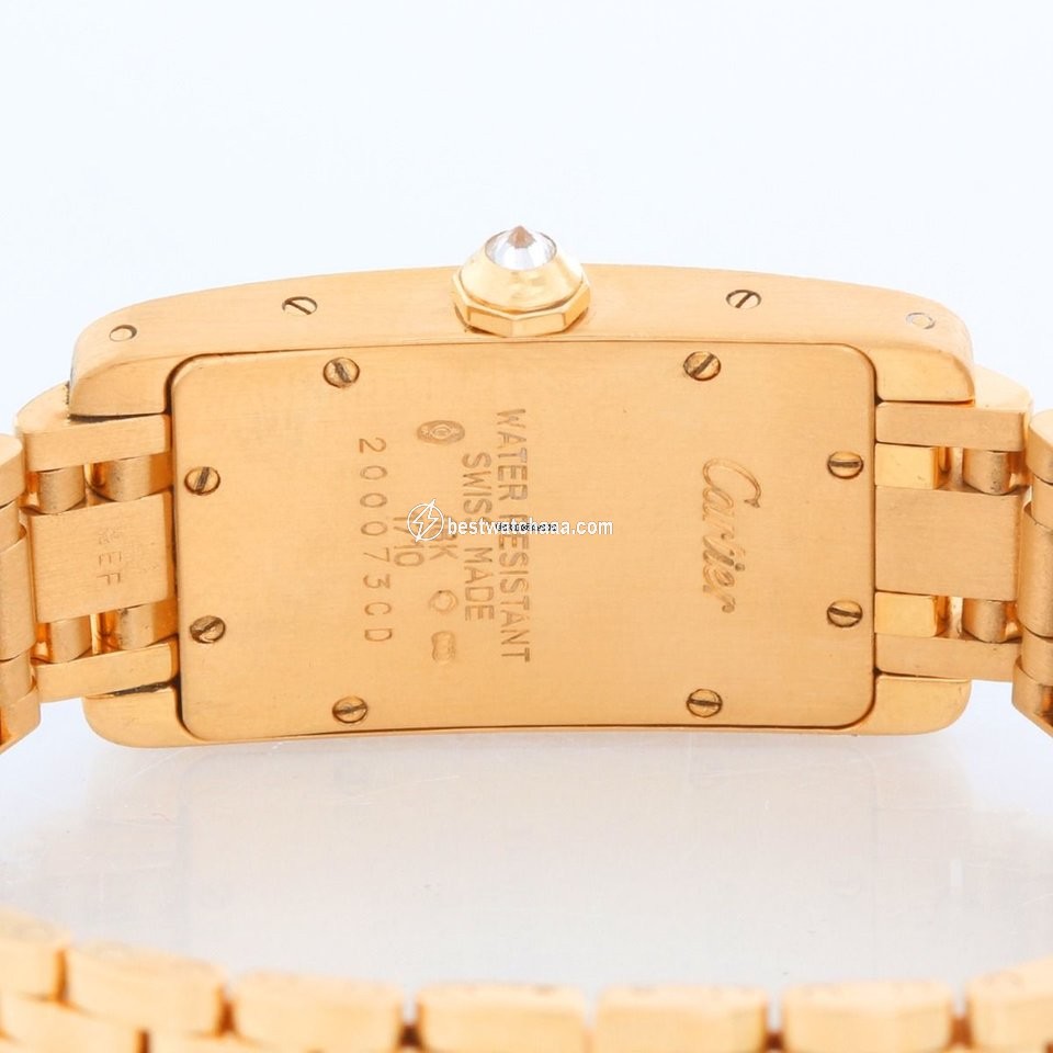 IMG_9081 Cartier Tank Americaine Womens watch Quartz Yellow gold WB7012K2 Replica 4