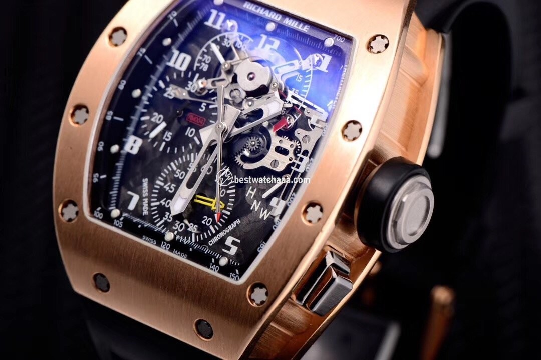 IMG_9081 Richard Mille Mens watch Unisex Manual winding Rose gold Richard Mille RM004 AG PG 18K rose gold Full set Replica 4