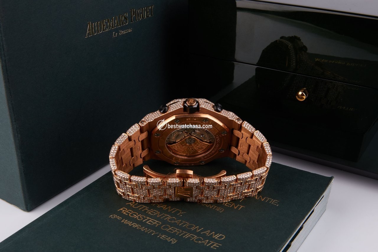 IMG_9081 Audemars Piguet Royal Oak Offshore Chronograph Mens watch Unisex Automatic Rose gold 26470OR.OO.1000OR.01 Replica 4