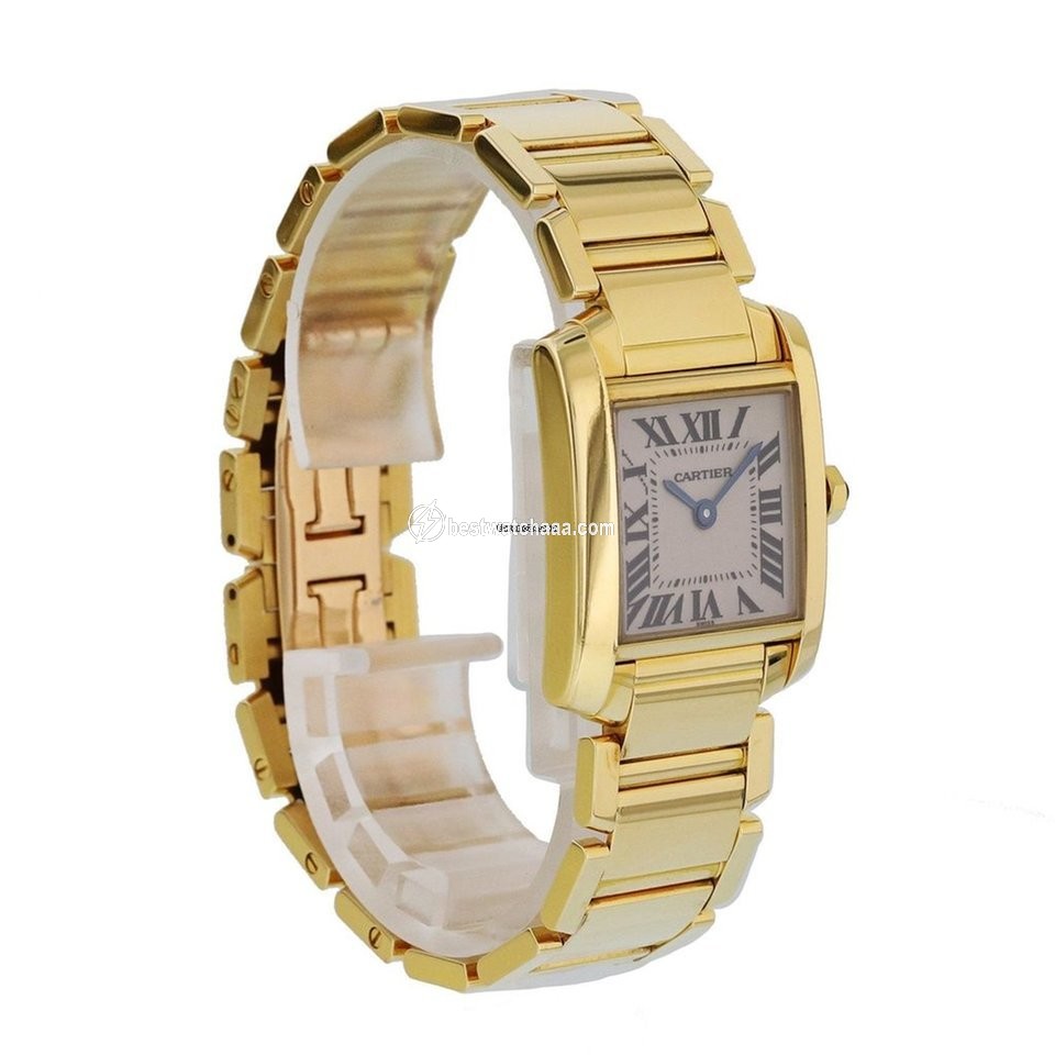 IMG_9081 Cartier Tank Francaise Womens watch Quartz Yellow gold 1820 Replica 4
