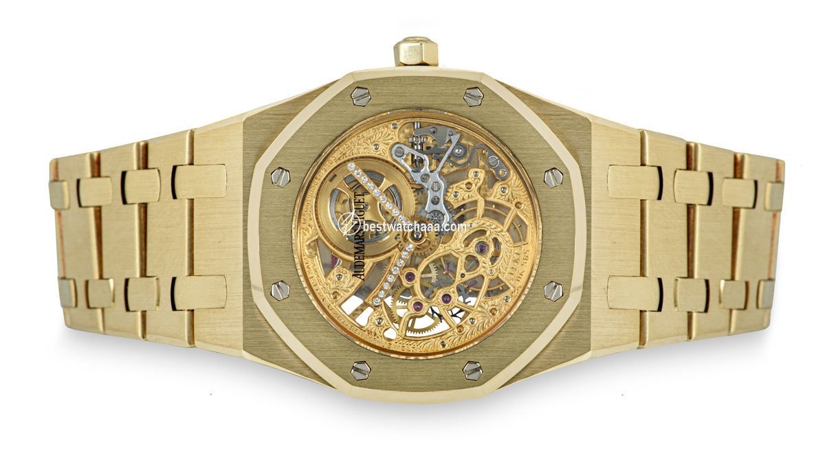 IMG_9081 Audemars Piguet Royal Oak Mens watch Unisex Manual winding Yellow gold 14789BA Replica 4