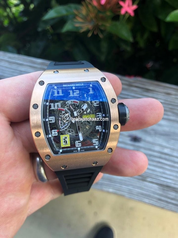 IMG_9081 Richard Mille RM 030 Mens watch Unisex Automatic Rose gold RM030 Rose Gold Replica 4