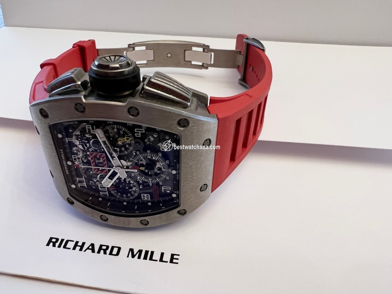 IMG_9081 Richard Mille RM 011 Mens watch Unisex Automatic Titanium RM11 Chronograph Replica 4
