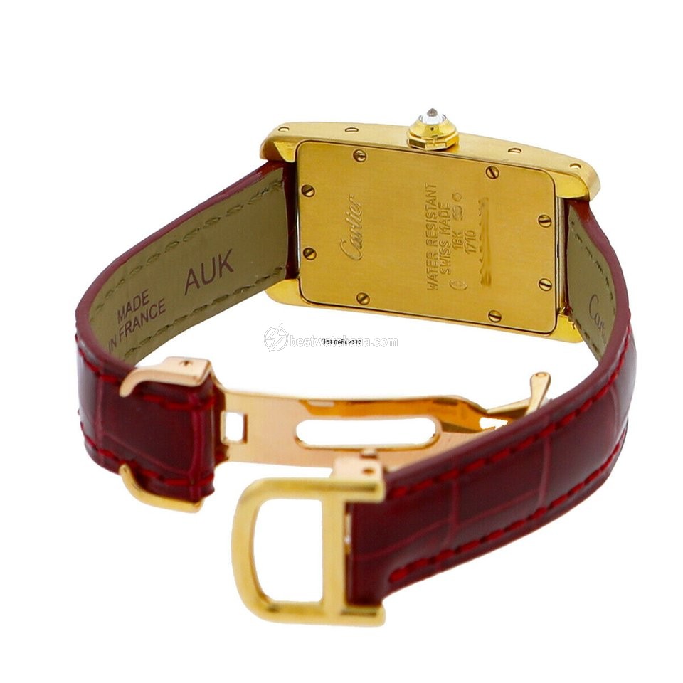 IMG_9081 Cartier Tank Americaine Womens watch Quartz Yellow gold 2489 - WJTA0003 Replica 4
