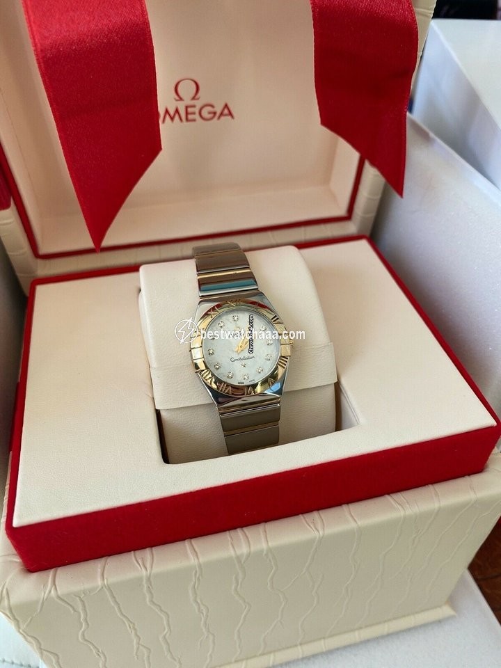 IMG_9081 Omega Constellation Quartz Womens watch Quartz Gold Steel 123.20.24.60.55.004 Replica 4