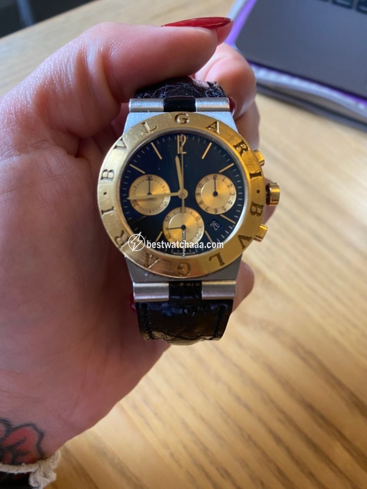 IMG_9081 Bulgari Diagono Mens watch Unisex Manual winding Gold Steel CH 35 SG Replica 4