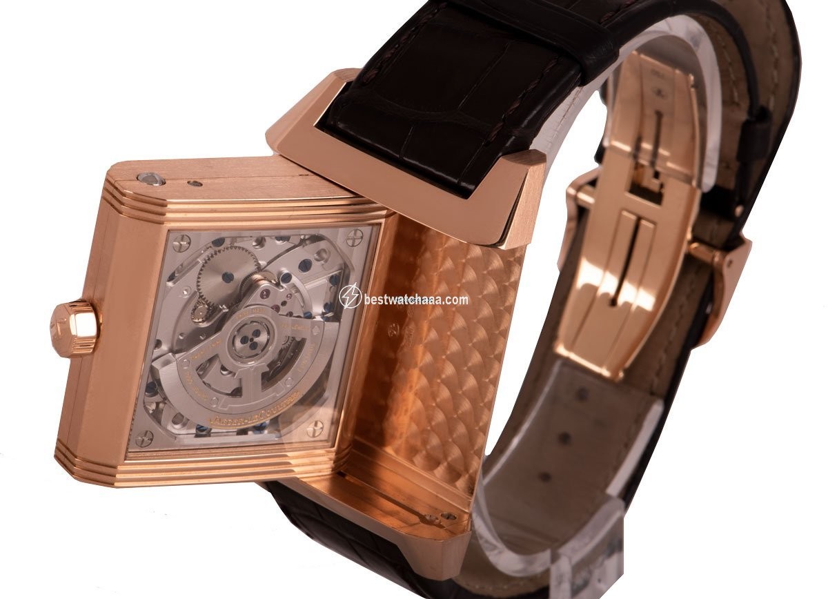 IMG_9081 Jaeger-LeCoultre Reverso Squadra Hometime Mens watch Unisex Automatic Rose gold 230.2.77 Q7002420 Replica 4