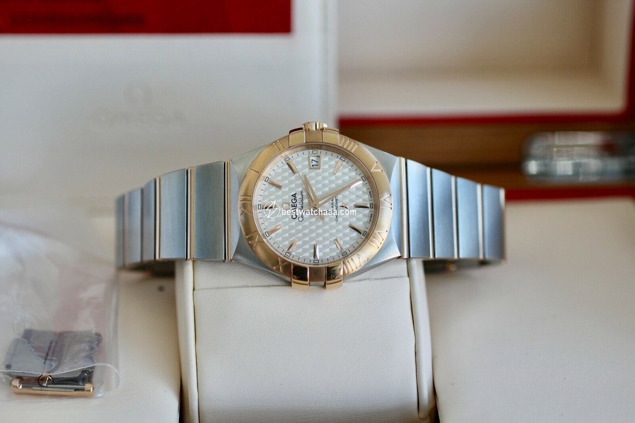 IMG_9081 Omega Constellation Ladies Mens watch Unisex Automatic Gold Steel 123.20.35.20.02.005 Replica 4