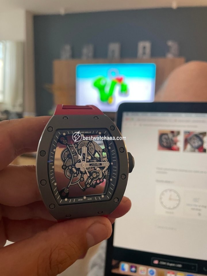 IMG_9081 Richard Mille RM 055 Mens watch Unisex Manual winding RM055 TI Replica 4