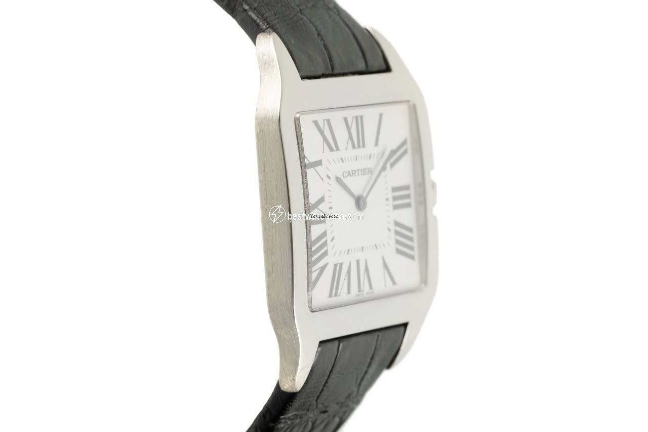 IMG_9081 Cartier Santos Dumont Mens watch Unisex Manual winding White gold 2651 Replica 4