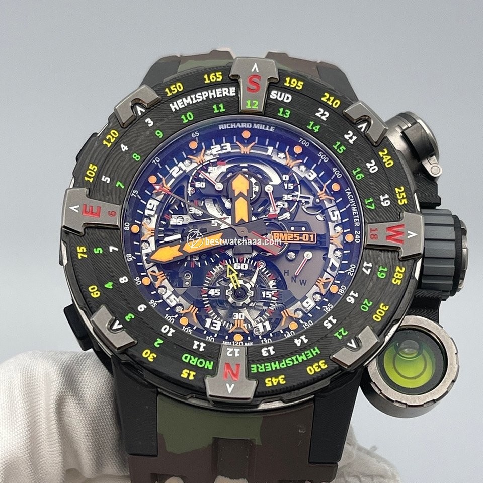 IMG_9081 Richard Mille Mens watch Unisex Manual winding Carbon Rm025-01 Replica 4