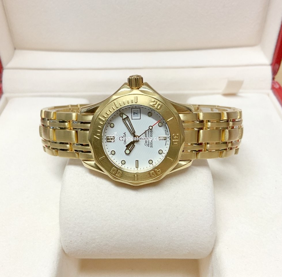 IMG_9081 Omega Seamaster Womens watch Quartz Yellow gold 2182.20.00 Replica 4