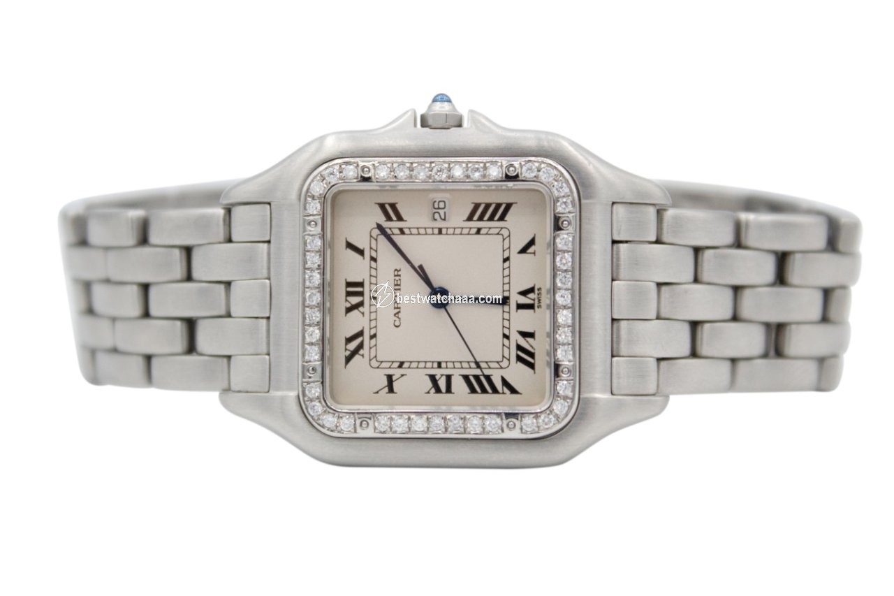 IMG_9081 Cartier Panthere Mens watch Unisex Quartz Steel 1300 Replica 4