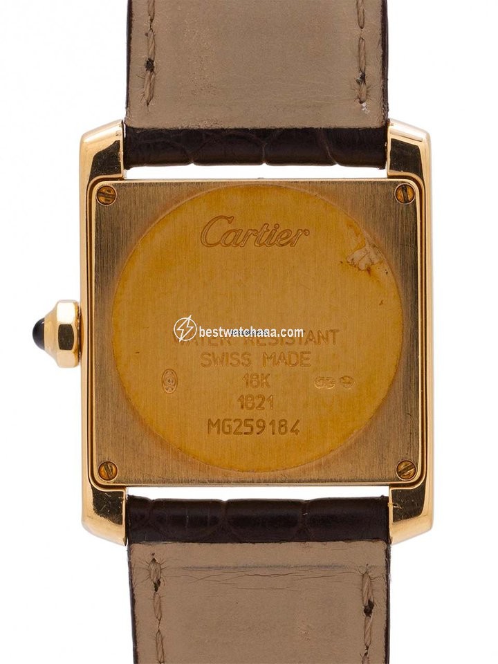 IMG_9081 Cartier Tank Francaise Quartz Yellow gold 1821 Replica 4