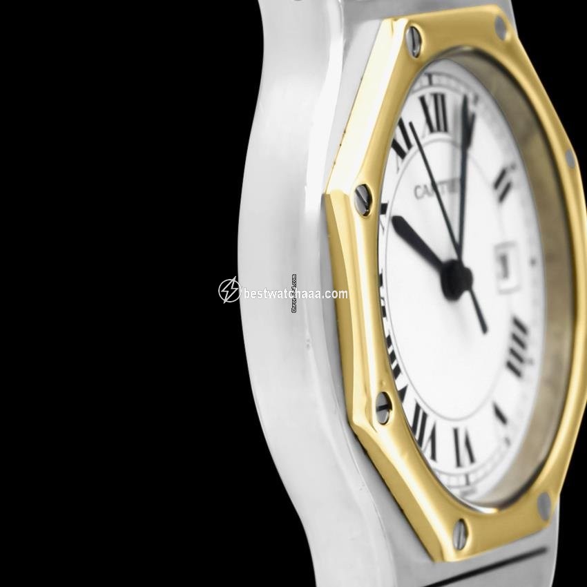 IMG_9081 Cartier Santos Mens watch Unisex Automatic Gold Steel 7641ST Replica 4