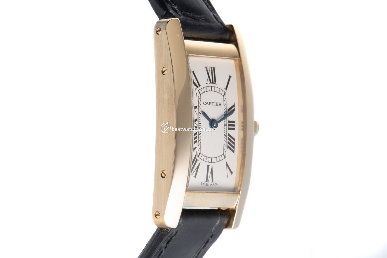 IMG_9081 Cartier Tank Americaine Womens watch Quartz Yellow gold 2482 Replica 4