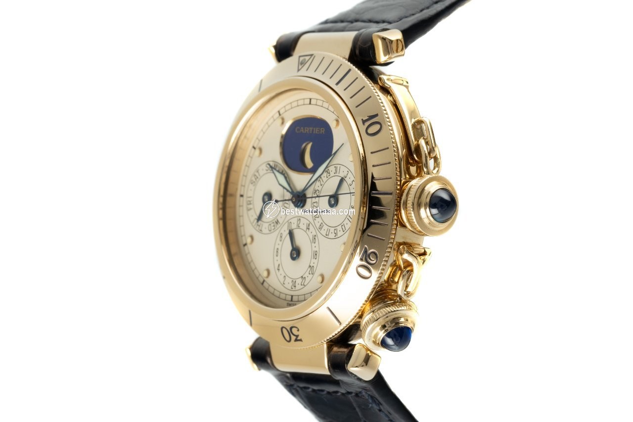 IMG_9081 Cartier Pasha Mens watch Unisex Quartz Yellow gold 30002 Replica 4