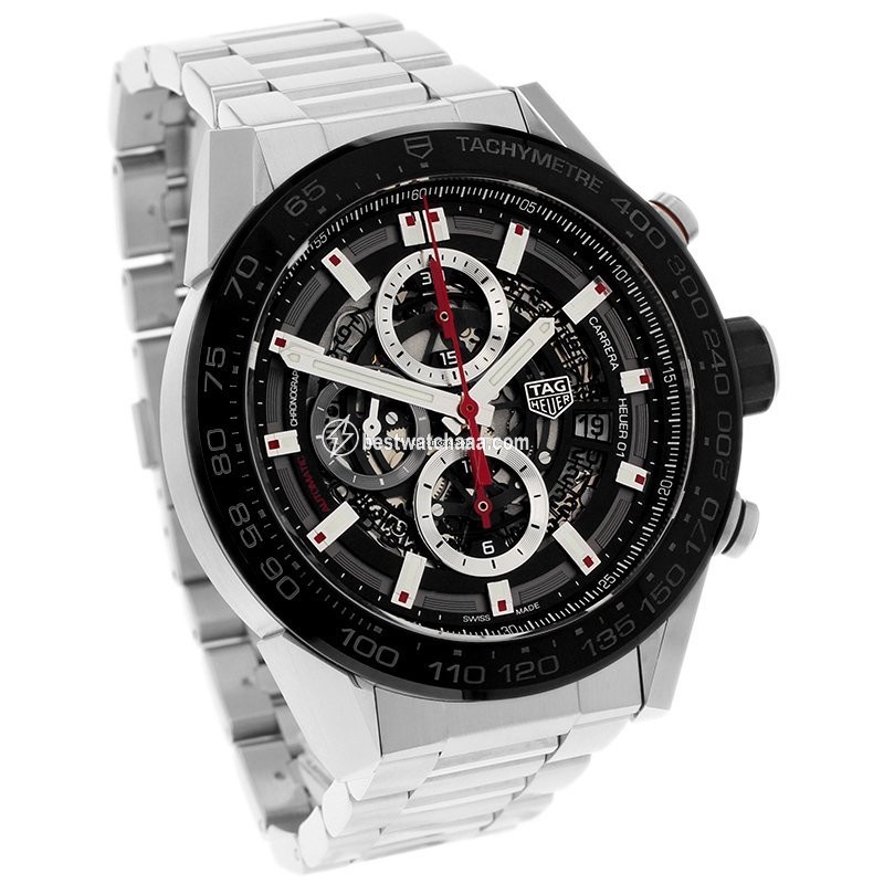 IMG_9081 TAG Heuer Carrera Calibre HEUER 01 Mens watch Unisex Automatic Steel CAR2A1W.BA0703 Replica 4