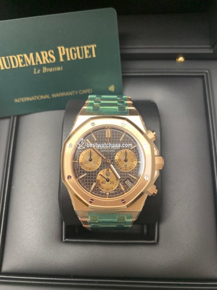 IMG_9081 Audemars Piguet Royal Oak Chronograph Mens watch Unisex Automatic Rose gold 26239OR.OO.1220OR.02 Replica 4