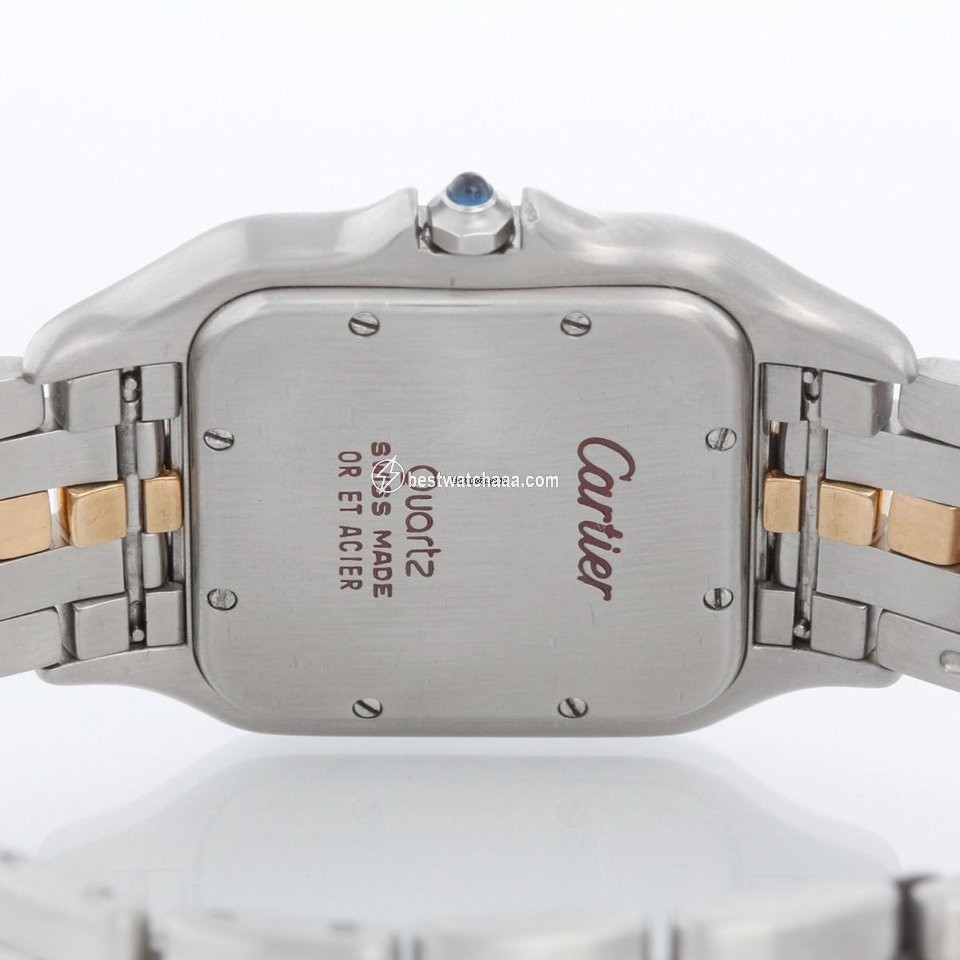 IMG_9081 Cartier Panthere Mens watch Unisex Quartz Gold Steel W25027B5 Replica 4