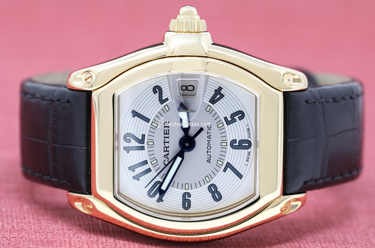 IMG_9081 Cartier Roadster Mens watch Unisex Automatic Yellow gold 2524 Replica 4